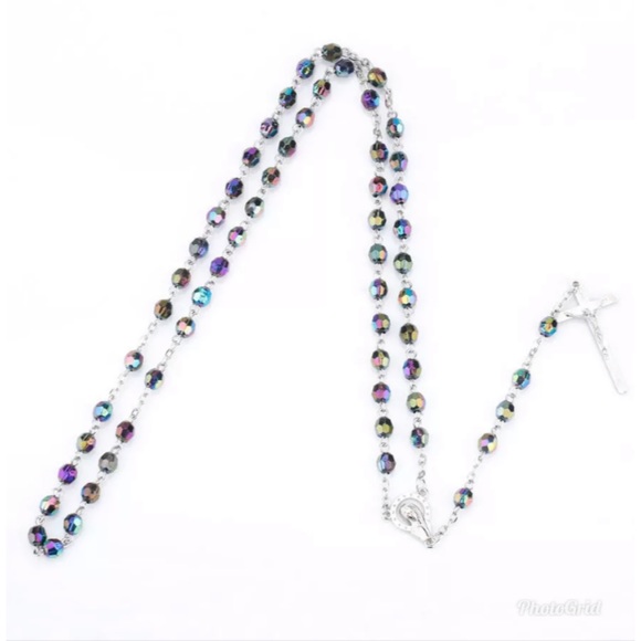 - Rosary Necklace Jesus Christ Cross Stateme… - Picture 4 of 5